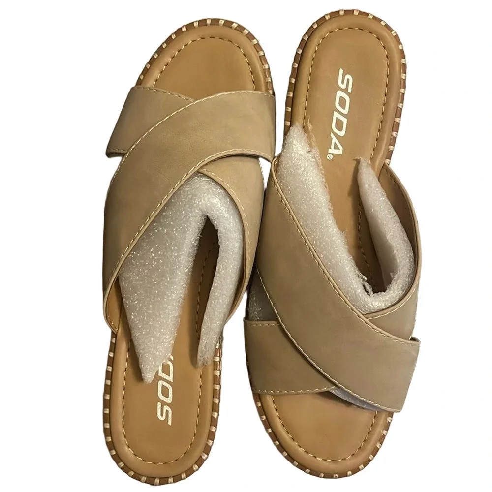 NUDE CRISS CROSS JUTE PLATFORM SANDAL | NWT | Sz 8.5
